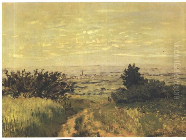 Vue de plaine a Argenteuil ; coteaux de Sannois Oil Painting by Claude Monet