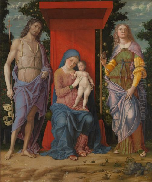 The Virgin and Child with Saints Oil Painting by Andrea Mantegna