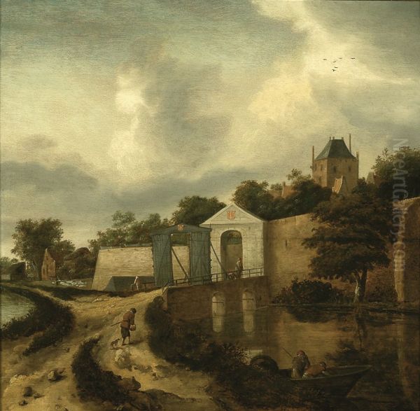 View of Haarlem outside the Zijlpoort Oil Painting by Nicolaes Hals