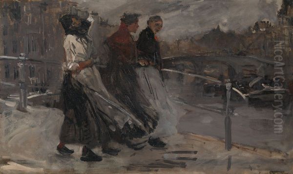 Regen en wind Oil Painting by George Hendrik Breitner