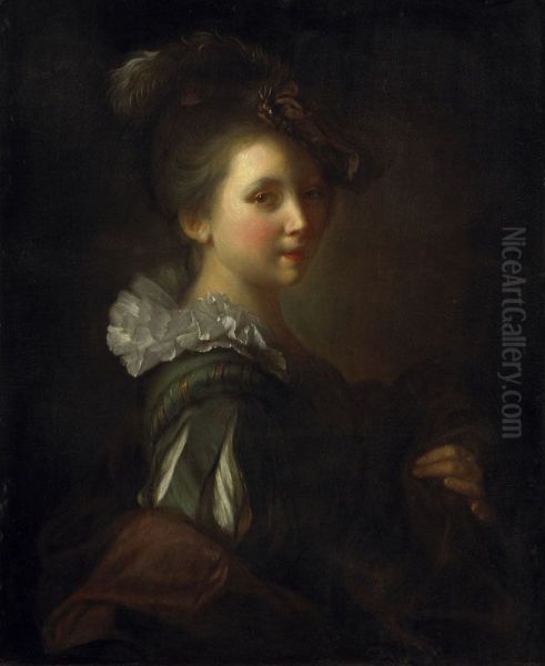 Etude de jeune fille Oil Painting by Alexis Grimou