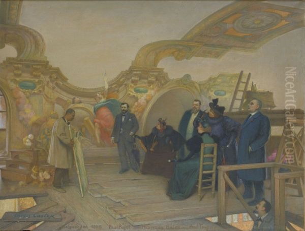 L'Atelier de Paul Pujol a la salle des Illustres Oil Painting by Georges Castex