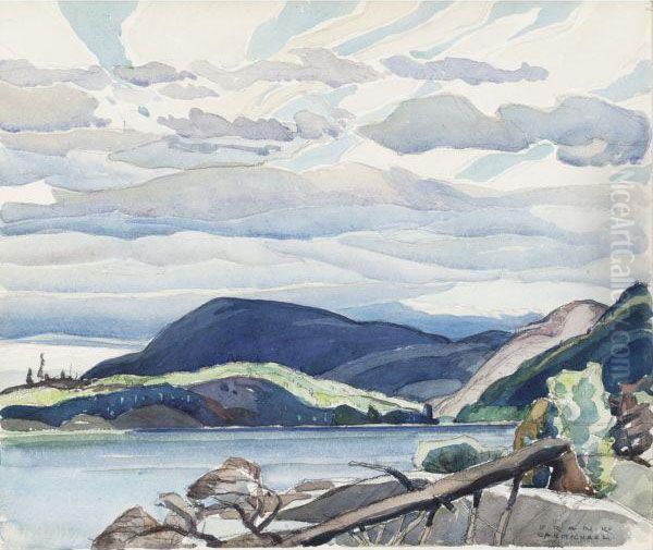 Lake And Hills Oil Painting by Franklin Carmichael