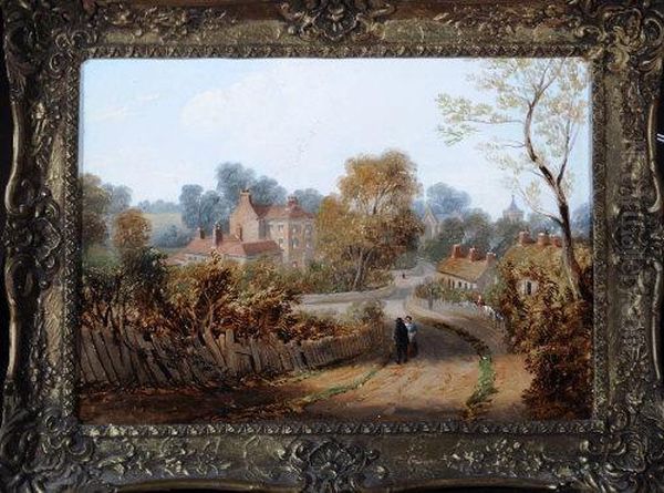 St. Mary's Church And Rectory, Morpeth Oil Painting by John Wilson Carmichael