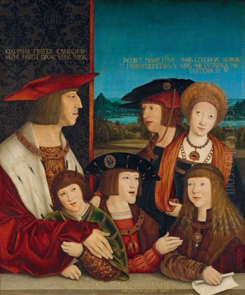 Familie des Kaisers Maximilian I. (1459-1519) Oil Painting by Bernhard Strigel