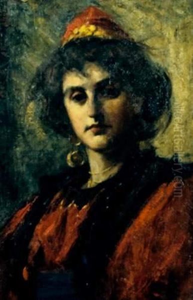 Portrait D'une Jeune Orientale Oil Painting by Stewart Carmichael