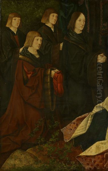 Stichtersportretten familie Korsgen Elbertzen - van der Schelling (linkerdeel)-Reconstructie van een altaarstuk-Reconstruction of an altarpiece Oil Painting by Jacob Cornelisz Van Oostsanen