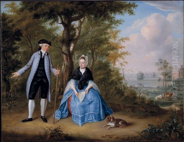 Pieter de Clercq (1748-1802) en zijn vrouw Agatha Stockelaar (1753-1781)-Pieter de Clercq and his wife Agatha Stockelaar Oil Painting by Balthasar Beschey