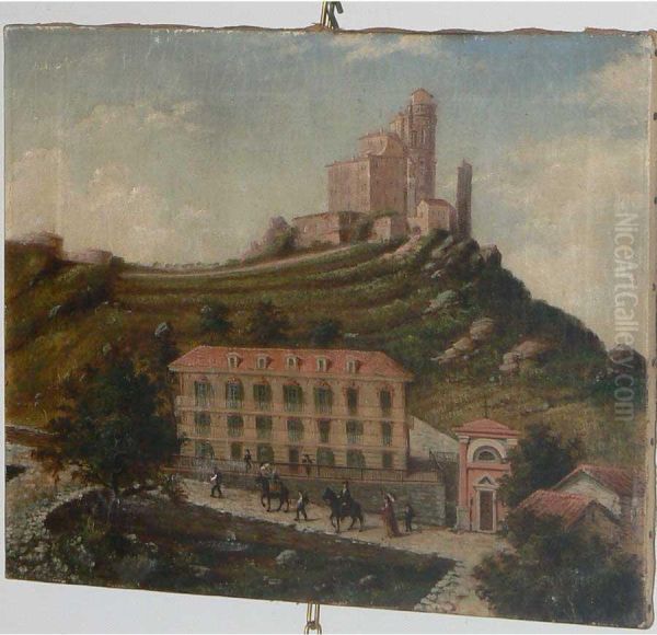 Paesaggio Con Castello Oil Painting by Guido Carmignani