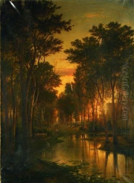 The Golden Hour Oil Painting by Guido Carmignani