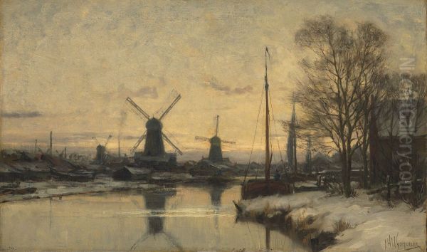 In de omtrek van de Baarsjes te Amsterdam Oil Painting by Jan Hillebrand Wijsmuller