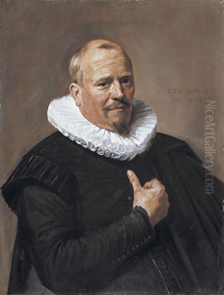 Portret van een man Oil Painting by Frans Hals