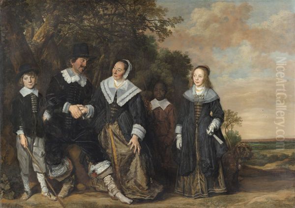 Frans Hals and His Family Oil Painting by Frans Hals