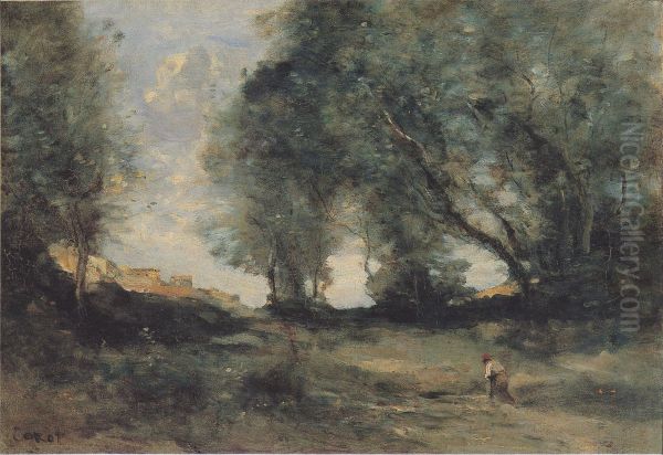 Forest landscape Oil Painting by Jean-Baptiste Camille Corot