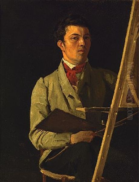 Autoportrait Oil Painting by Jean-Baptiste Camille Corot