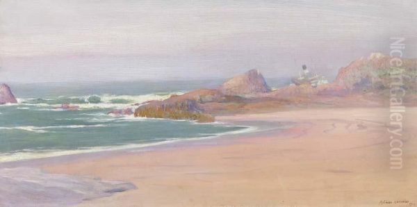 Vista De Praia Oil Painting by Antonio Carneiro