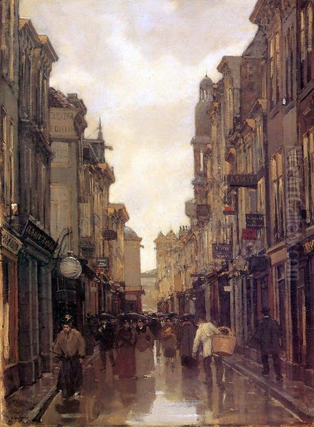 Spuistraat, Den Haag Oil Painting by Floris Arntzenius