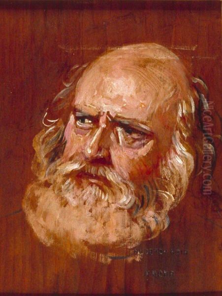 Head of Falstaff Oil Painting by Charles Robert Leslie