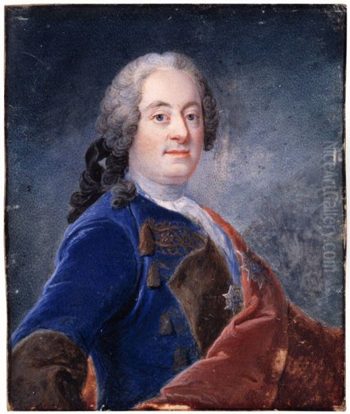 Carl Harleman (1700-53), friherre, arkitekt, overintendent Oil Painting by Niclas Lafrensen the Elder