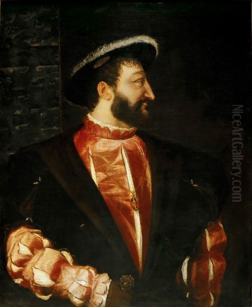 Francois Ier (1494-1547), roi de France, de profil Oil Painting by Titian