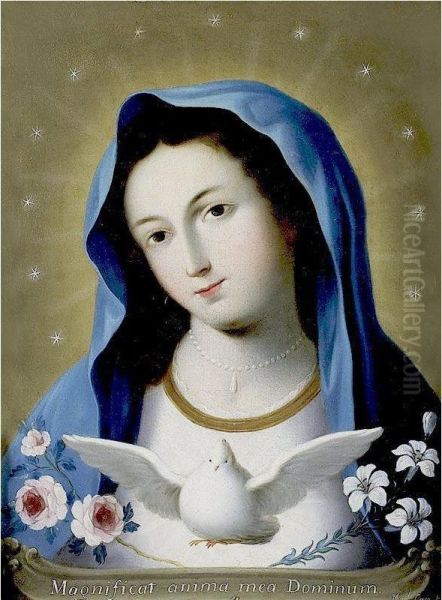 Virgen Con El Espiritu Santo Oil Painting by Manuel Caro