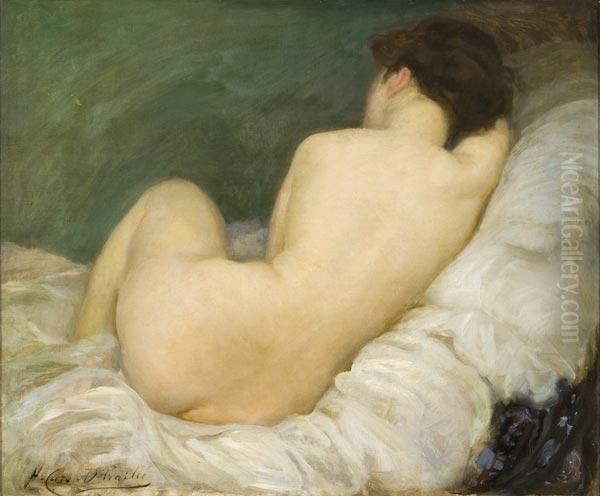 Nudo Femminile Di Tergo Oil Painting by Henry Caro-Delvaille