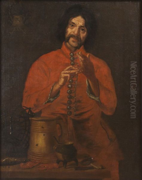 Hinric Hasenberger, the Court Jester Oil Painting by David Klocker Ehrenstrahl