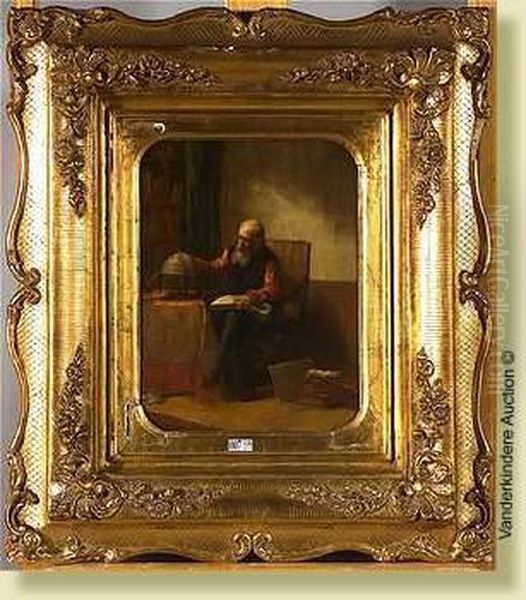 Le Geographe Dans Son Cabinet D'etude Oil Painting by Louis Antoine Carolus