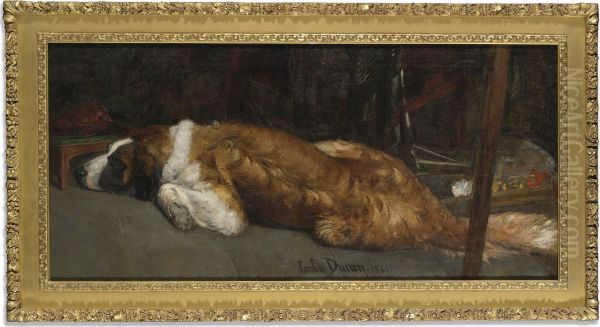 Le Chien (the Dog) Oil Painting by Carolus (Charles Auguste Emile) Duran