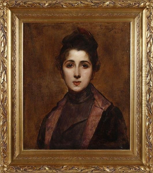 Portrait De Jeune Femme Oil Painting by Carolus (Charles Auguste Emile) Duran