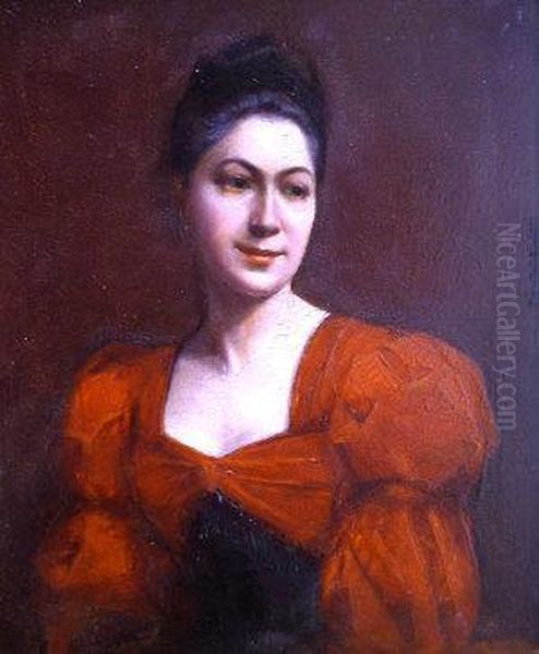 Length In A Red Dress Oil Painting by Carolus (Charles Auguste Emile) Duran