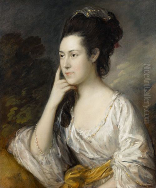 Sarah Rowlls Chad Oil Painting by Thomas Gainsborough