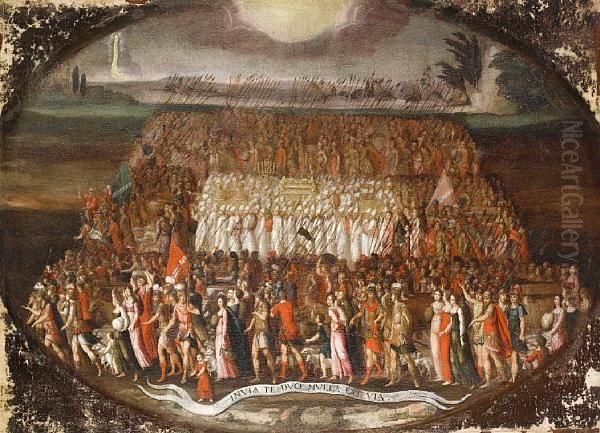 The Exodus Of The Tribes Of Israel With The Ark Of The Covenant Oil Painting by Antoine Caron