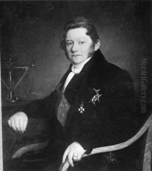 Jons Jakob Berzelius, 1779-1848 Oil Painting by Olof Johan Sodermark