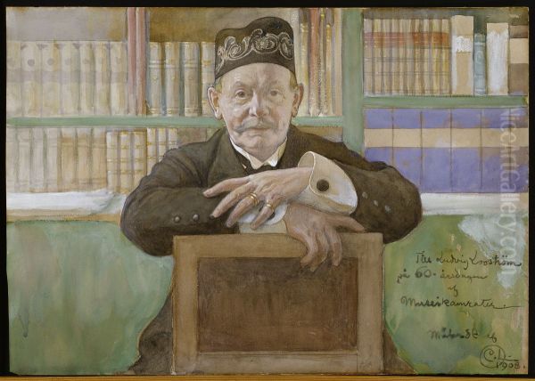 Ludvig Loostrom, 1848-1941 Oil Painting by Carl Larsson