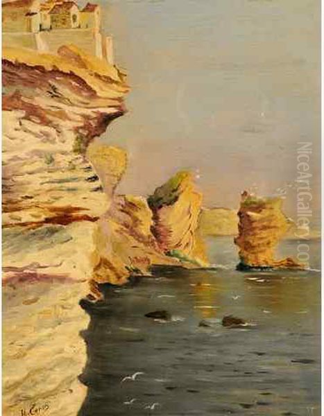 Bonifacio En Corse. Oil Painting by Henry Caron