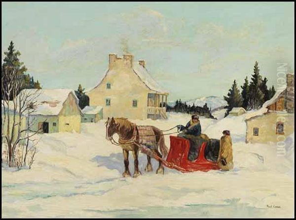 Winter Scene Oil Painting by Paul Archibald Caron