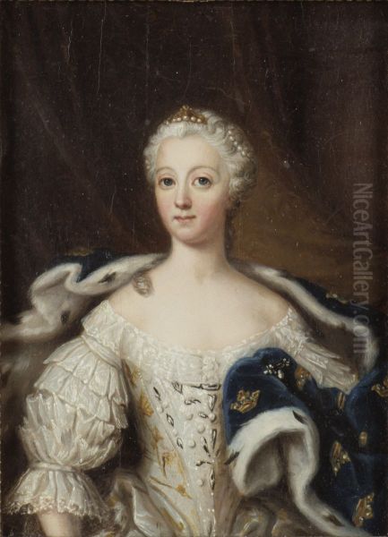 Lovisa Ulrika, 1720-1782, drottning av Sverige, prinsessa av  Preussen, gift med kung Adolf Fredrik Oil Painting by Ulrika Pasch