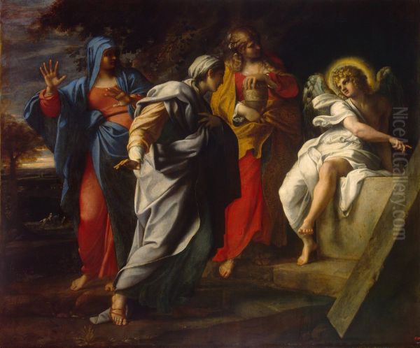 Holy Women at Christ's Tomb Oil Painting by Annibale Carracci