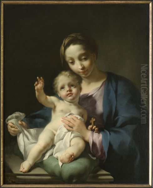 Madonna and Child Oil Painting by Georg Engelhard Schroder