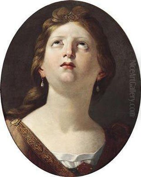 Portrait Of A Saint Oil Painting by Angelo Caroselli