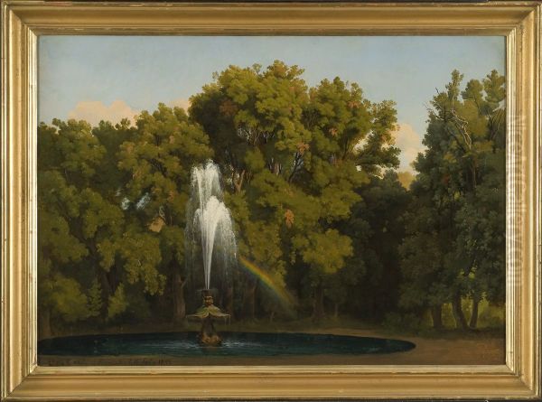 Parkinterior, Frascati. Studie Oil Painting by Gustaf Wilhelm Palm