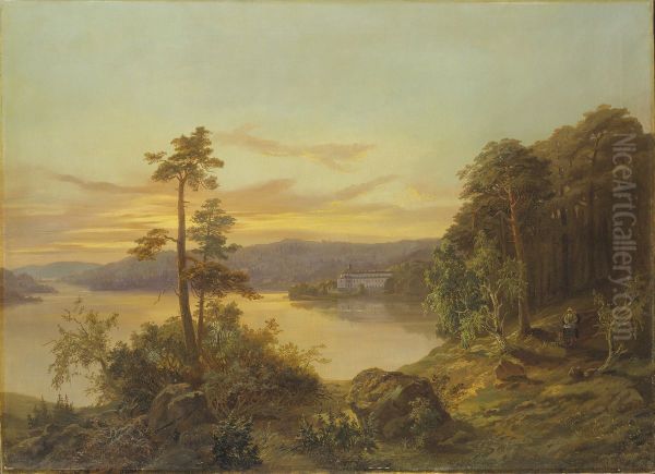 View of Ulriksdal Oil Painting by Carl XV of Sweden