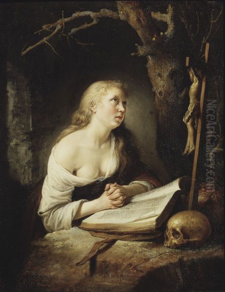 Den botfardiga Magdalena Oil Painting by Gerrit Dou