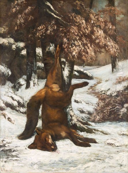 Den doda raven Oil Painting by Gustave Courbet