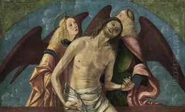 The Pieta With Two Angels Oil Painting by Vittore Carpaccio