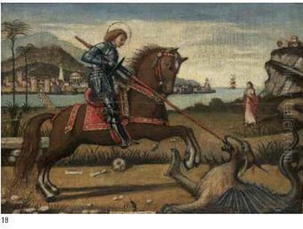 San Giorgio E Il Drago Oil Painting by Vittore Carpaccio