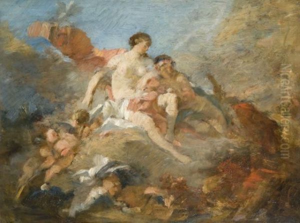 Venus Et Vulcain, D'apres Francois Boucher Oil Painting by Jean-Baptiste Carpeaux