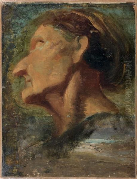 Vieille Transteverine Oil Painting by Jean-Baptiste Carpeaux