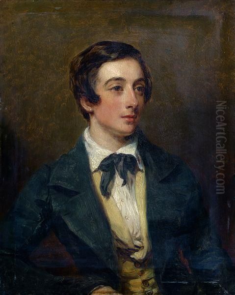 Portrait De Jeune Homme Dit Monsieur Willes Oil Painting by Margaret Sarah Carpenter